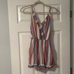 Red Camel Women’s Multicolor Striped V-Neck Romper